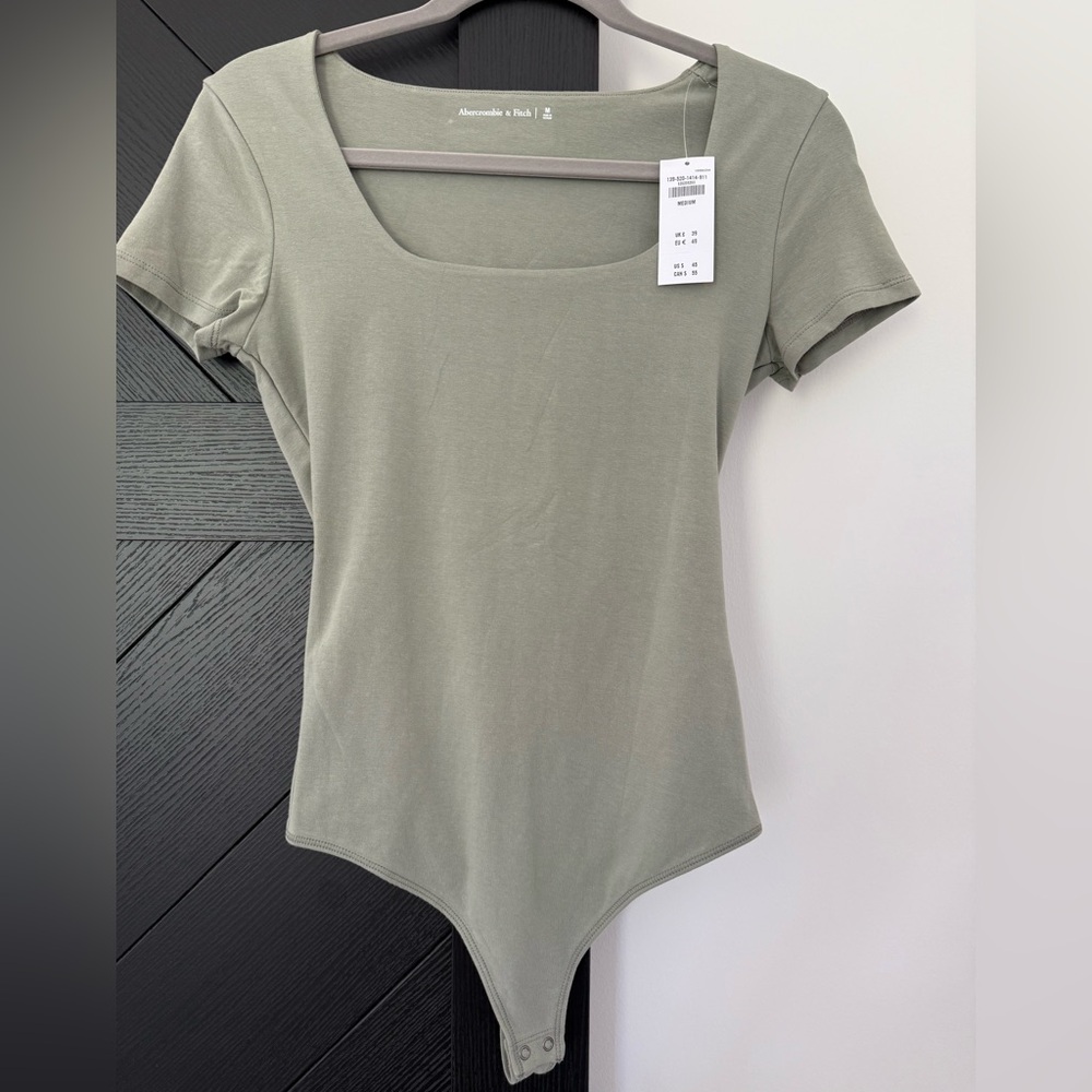 Abercrombie & Fitch Green Fitted Bodysuit